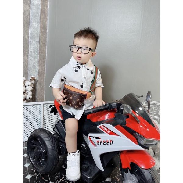 Set sơ mi in hoạ tiết cho bé trai 10-22kg