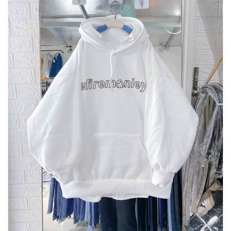 Áo Hoodie Unisex Tay Phồng Hàn Quốc Chữ Efiremonkey Cặp Nam Nữ FREESHIP ĐẸP Khoác Nỉ Có Nón 2 Lớp Thu Đông Chống Nắng