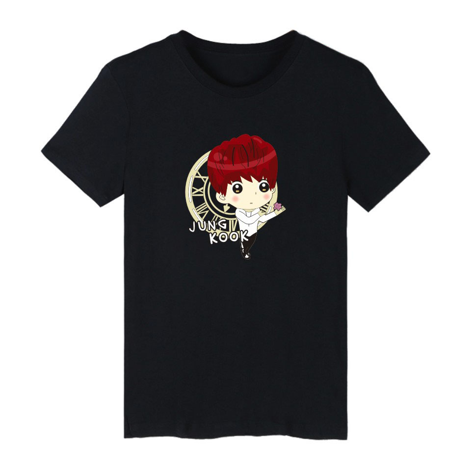 Áo Thun Đen In Hình BTS Chibi Cực Đáng Yêu Vải Siêu Mềm Mịn