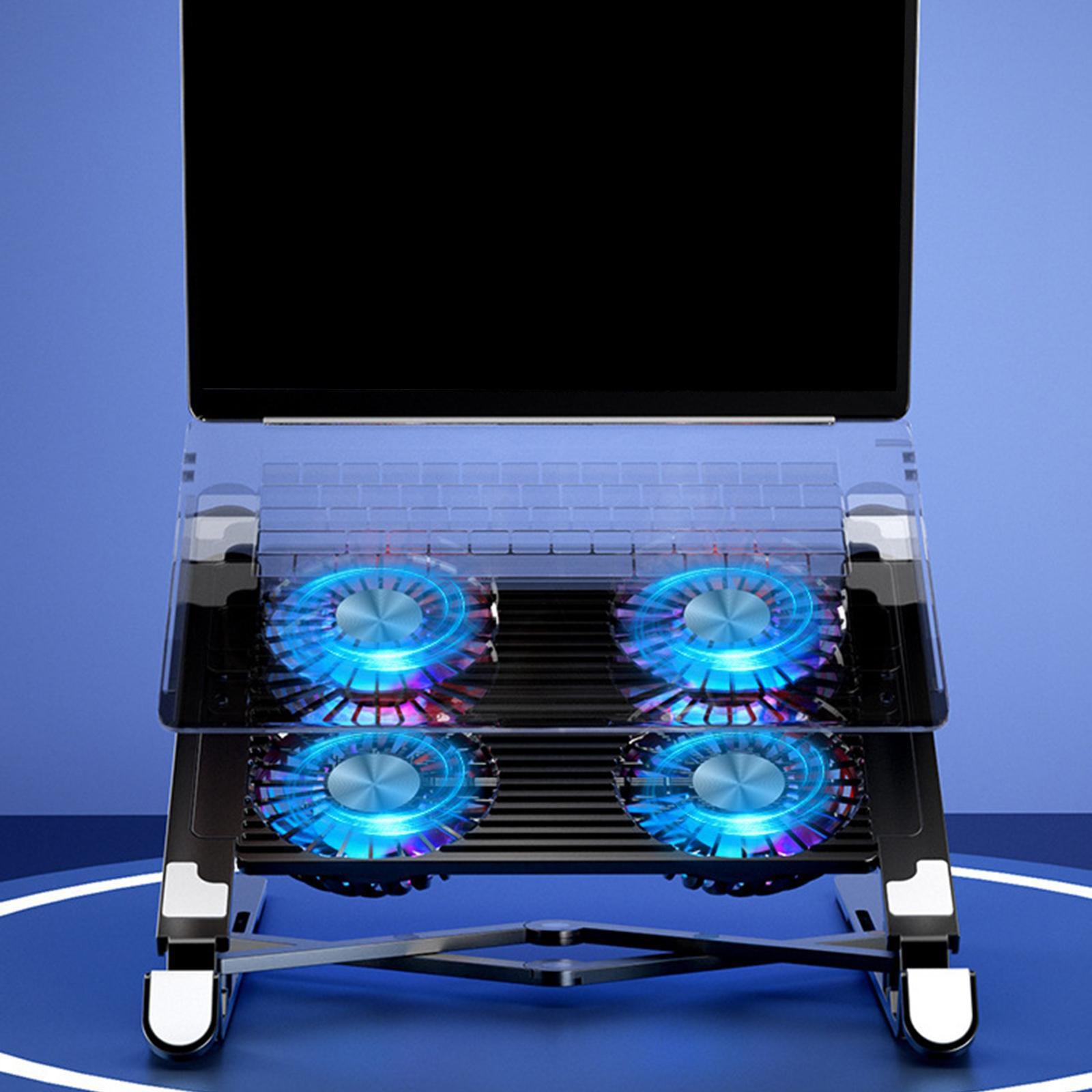 Laptop Stand with 4 Cooling Fan Pad Cooler, Computer Mounts for 11-17.3'' Notebooks
