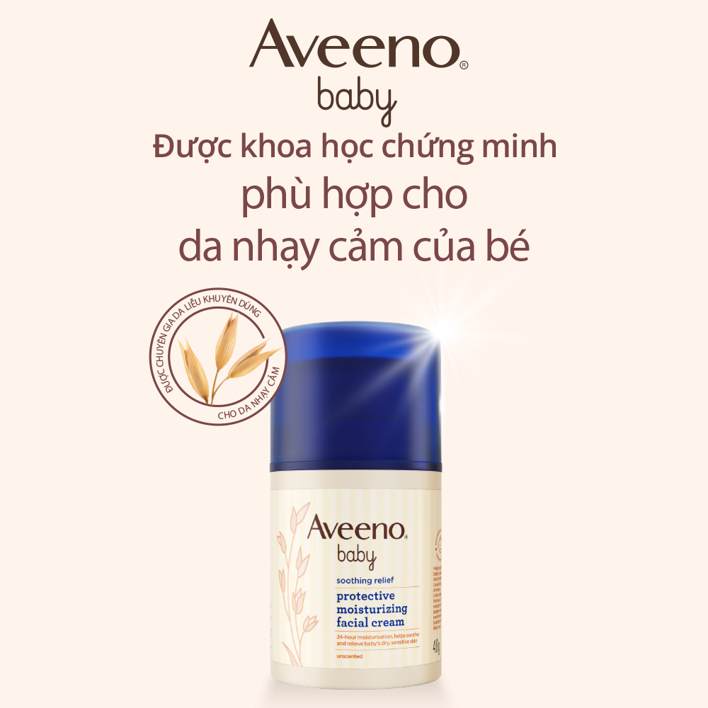 Kem dưỡng ẩm mặt làm dịu da nhạy cảm, khô ngứa Aveeno Baby Soothing Relief 48g