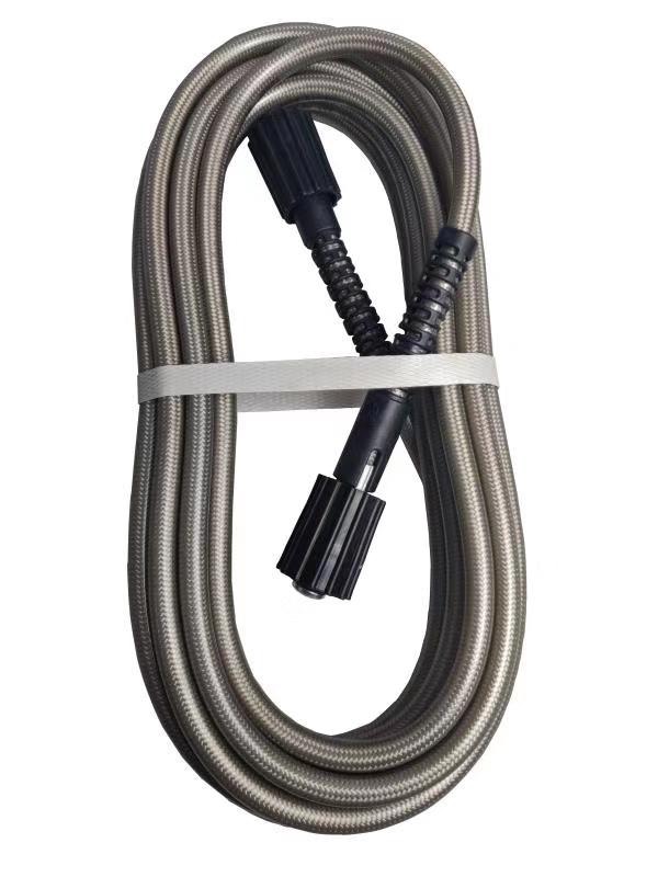 Dây xịt rửa xe HIỆU HTC LOẠI 30M, HTC6511-30W2 từ nhựa PVC-PU áp lực cao 420 bar, ĐK 6.5*11mm, đầu nối ren 1.5x22mm