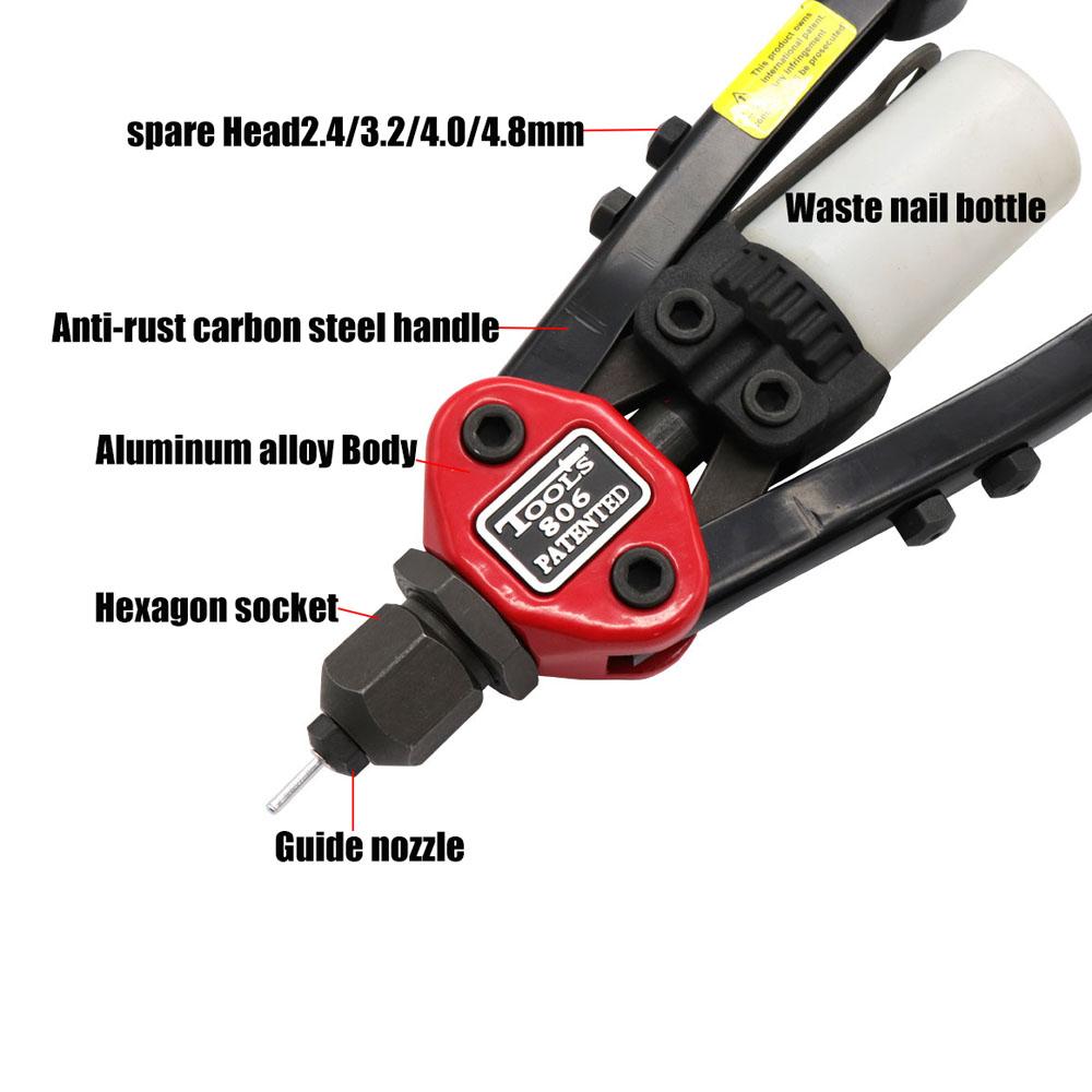 BT806 Labor-saving Hand Riveter Manual Rivet Machine Professional Riveting Tools