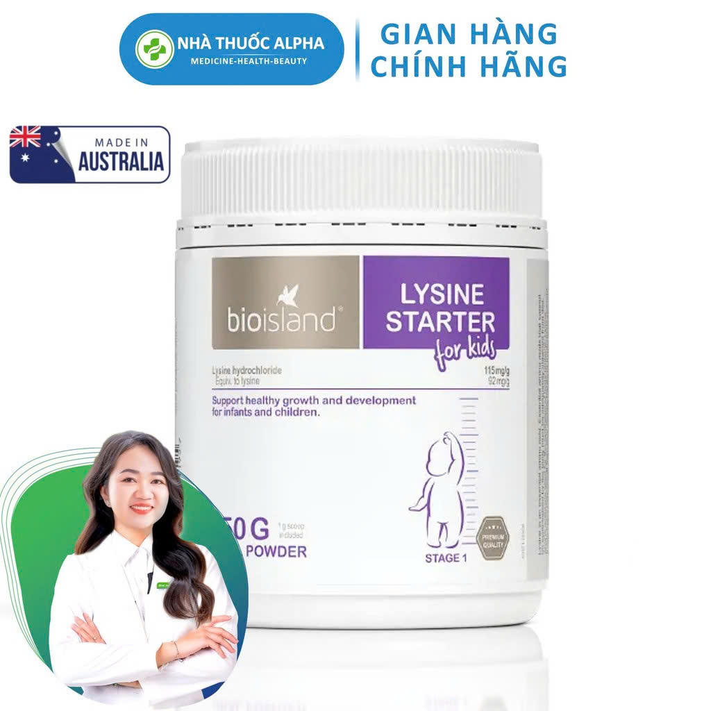 Bột hỗ trợ bổ sung Lysine Bioisland số 1 hộp 150g của Úc - Hỗ trợ tăng chiều cao cho bé