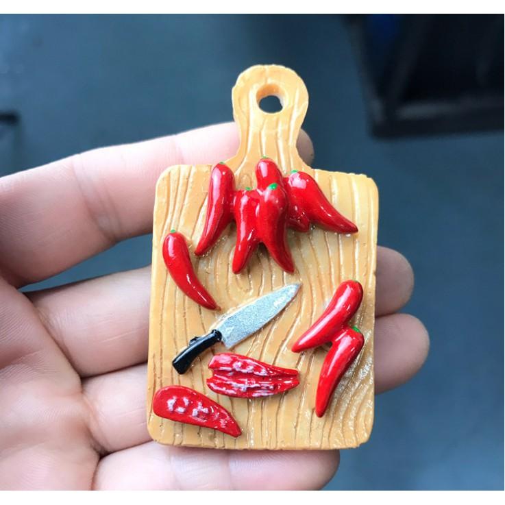 Chuyên Charm * Charm hình thớt với đồ ăn  dùng gắn tủ lạnh, decor, DIY