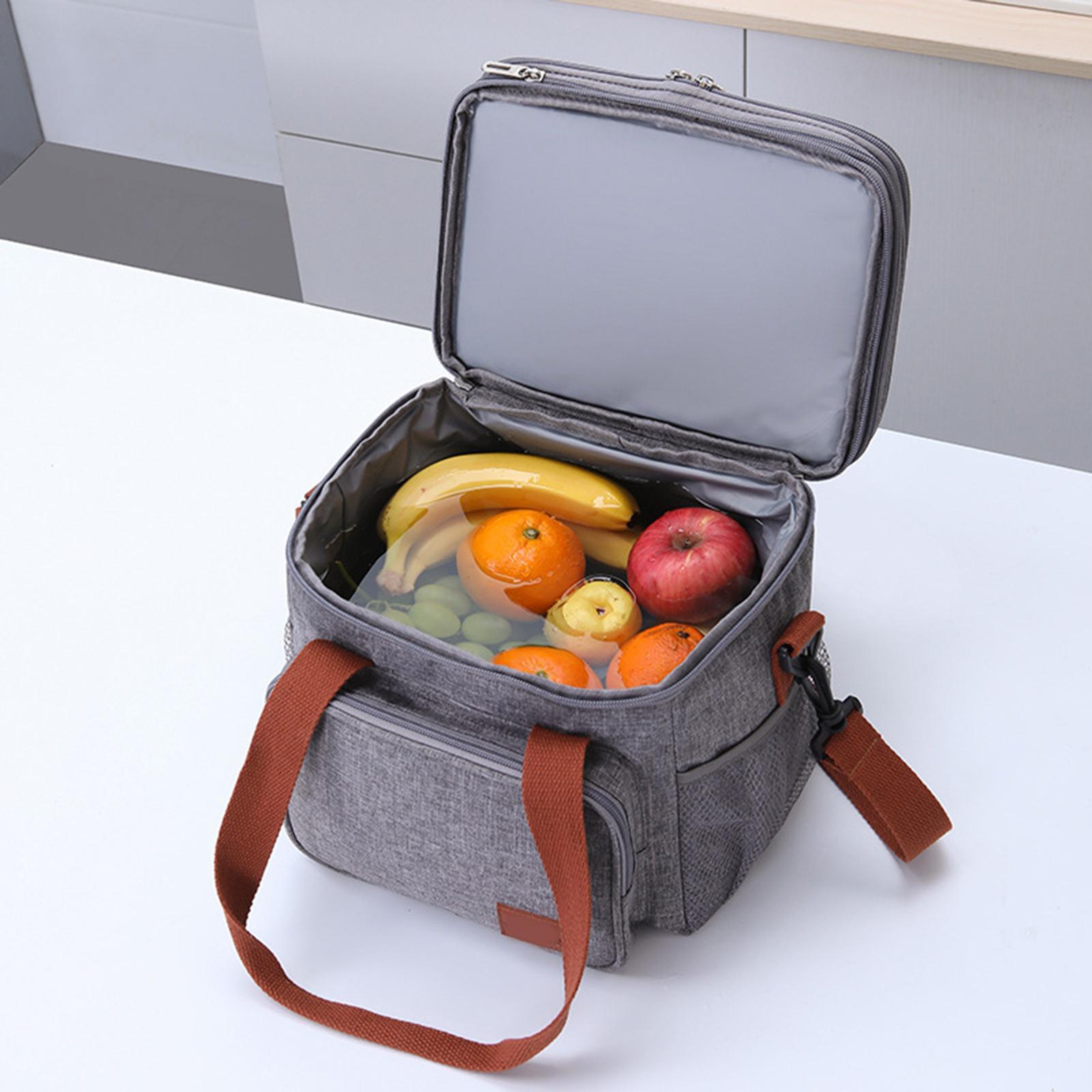 Reusable Adult Lunch Box with Adjustable Strap Front Pocket for Picnic Beach