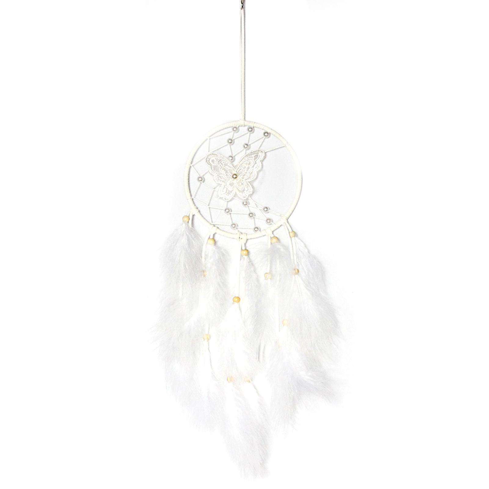 Dream Catchers dệt thủ công thiết kế hình bướm ren lông vũ để trang trí treo tường