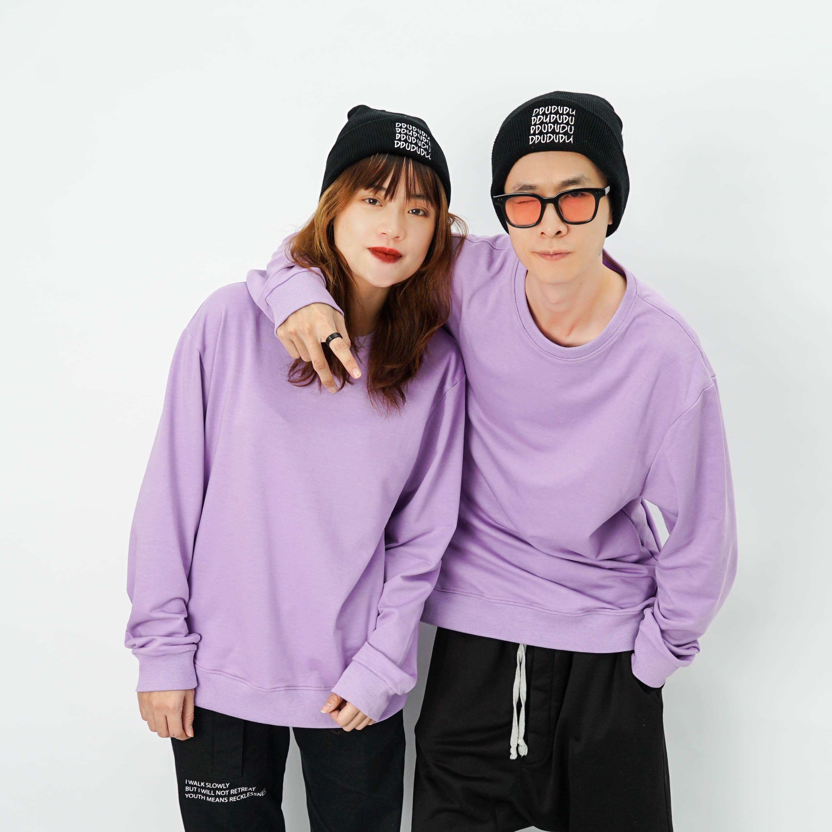 Áo dài tay trơn Unisex N7 Basic Sweater Ulzzang cặp đôi nam nữ nỉ da cá form rộng oversize Hàn Quốc