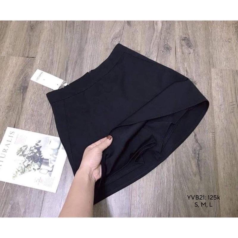 Chân váy chữ A phối ren trong có quần cho nữ