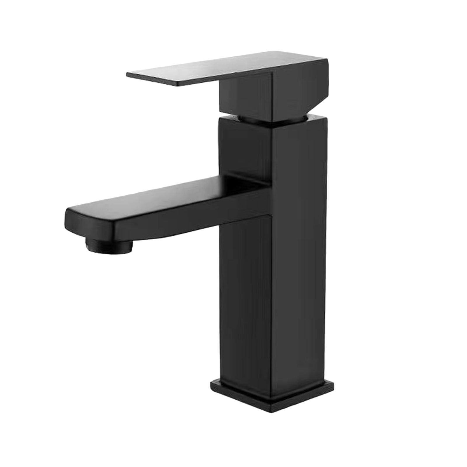 Bathroom Sink Faucet Wash Basin Faucet 1 Hole Vanity Faucet Black Rustproof - Faucet Only