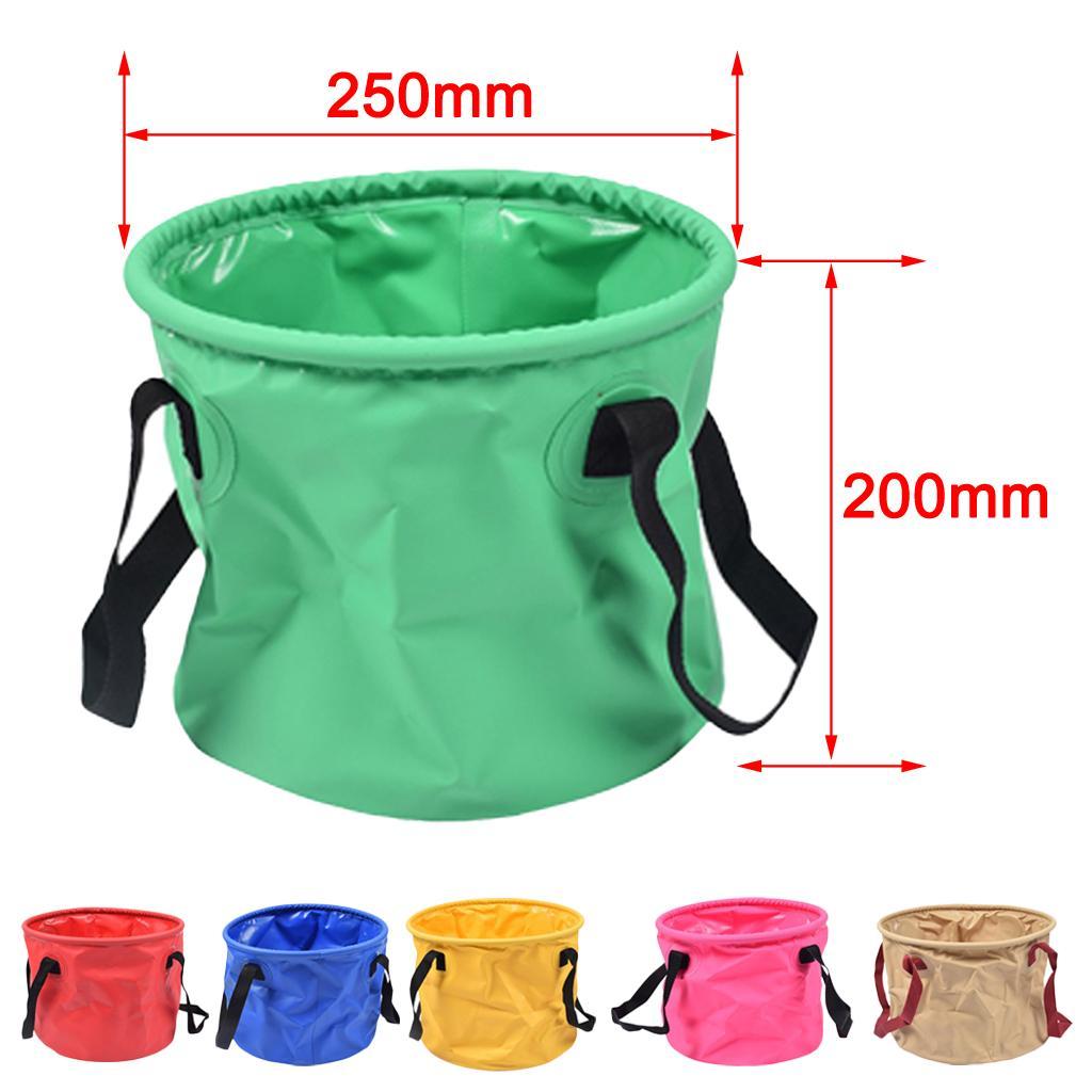 Outdoor Collapsible Water Bucket Carrier Leakproof Folding Pail Red