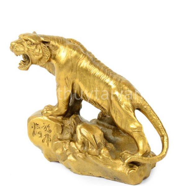 Tượng đồng Phong Thủy Ông Hổ cao 10.5cm - kèm bột ngũ vị bao sái tượng.