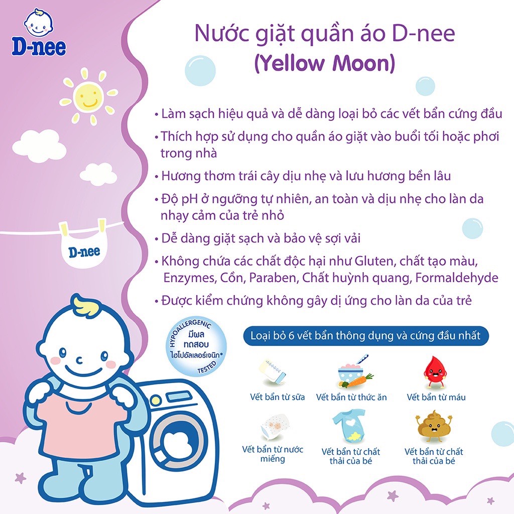 Hình ảnh Nước giặt Quần Áo D-nee cho bé 3000ml-Màu TÍM