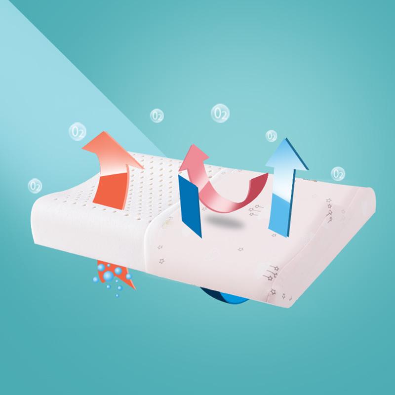 Trẻ Em Gối Cao Su Thiên Nhiên Cổ Hỗ Trợ Gối Ngủ Cho Phòng Ngủ Cho Bé Đầu Gối Xinh Xắn Cotton Áo Gối Chần Gòn