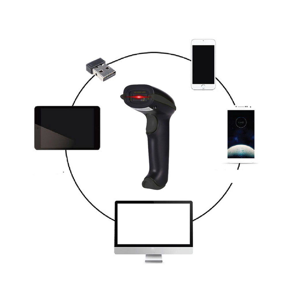 Máy quét mã vạch Bluetooth kết nối không dây điện thoại, máy tính, quét mã 1D BARCODE - 2D QRCODE, model: YHD - 5700DBR - Hàng Nhập Khẩu