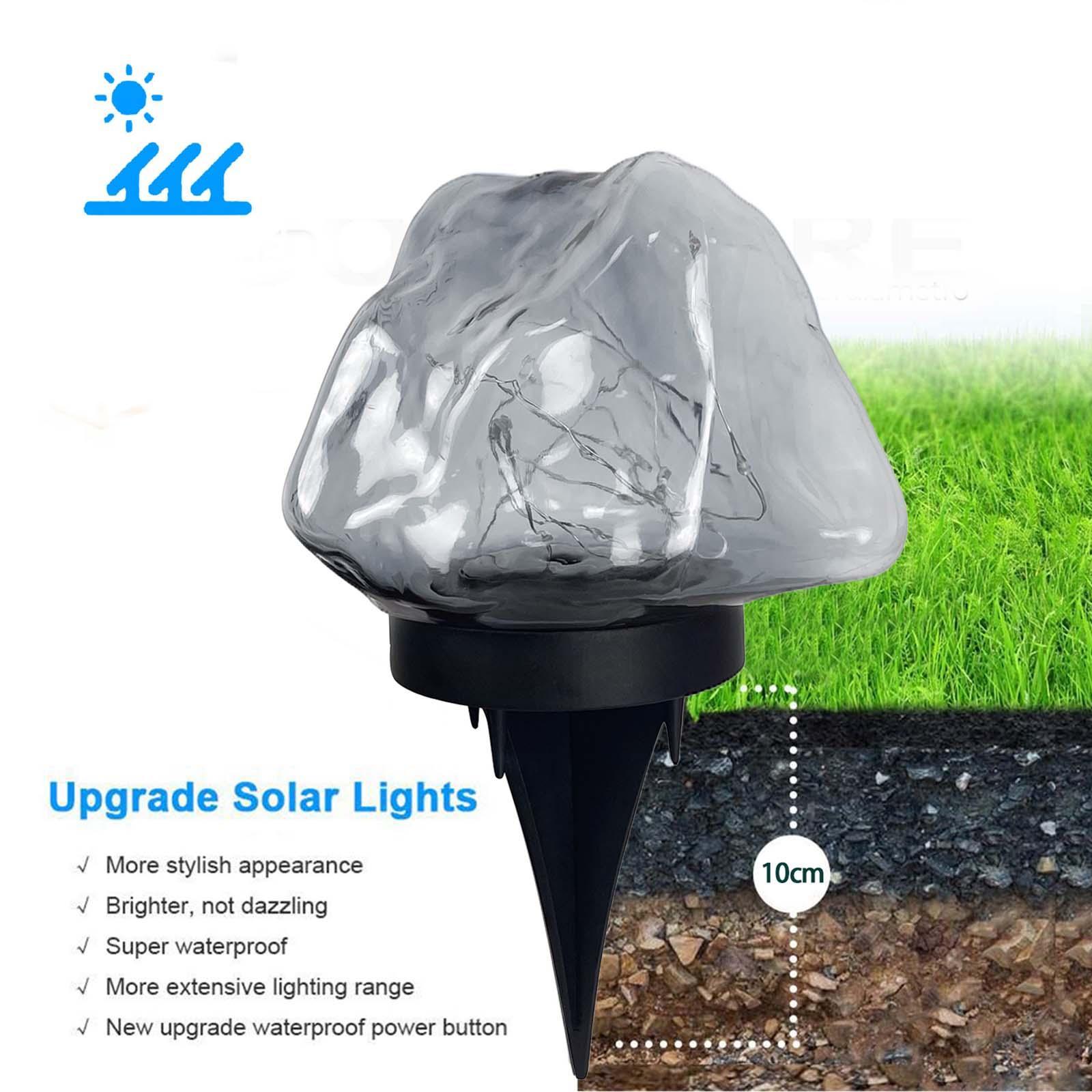 Solar Powered Ground Lights Waterproof Outdoor LED Lighting for Walkway Yard