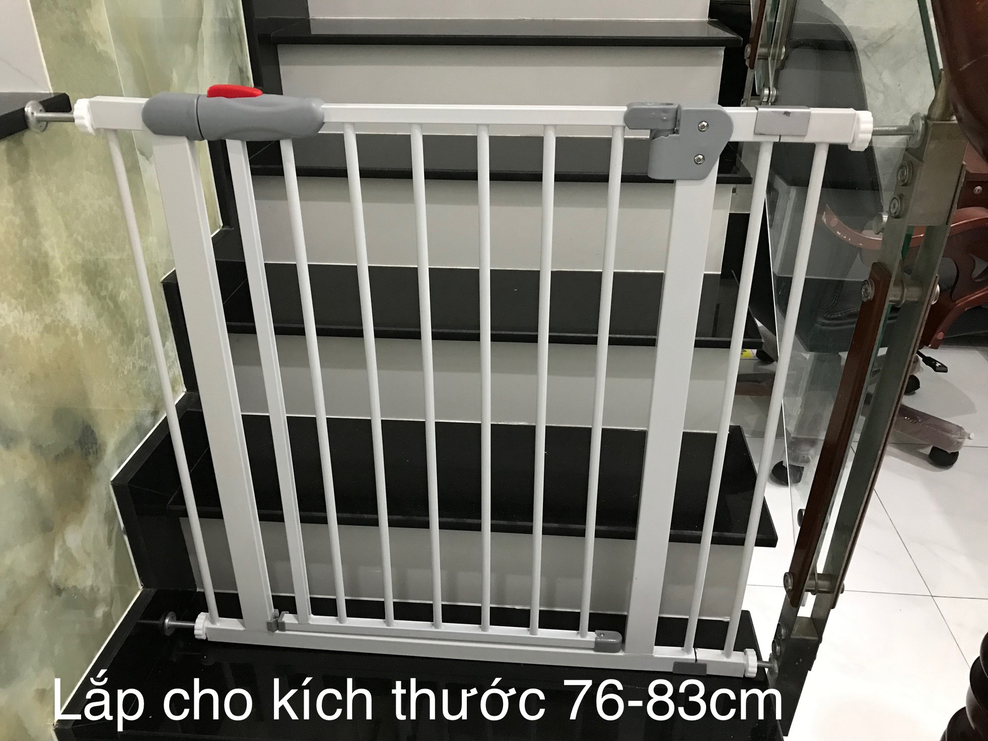 Thanh chắn cầu thang, Thanh chắn cửa an toàn cho bé (74cm-85cm KHÔNG CẦN KHOAN)