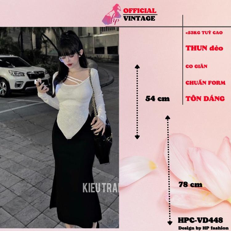 Set áo tà nhọn tay dài kèm chân váy dài đuôi cá kiểu hàn quốc tôn dáng VD448