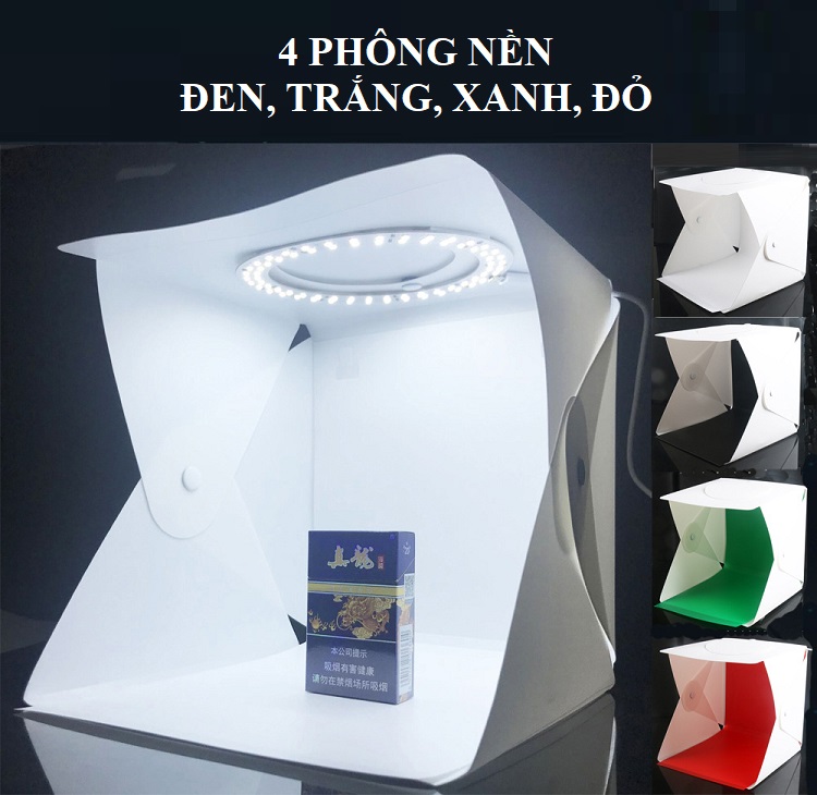 Hộp Chụp Sản Phẩm HH1A Có Đèn LED, Kích Thước 22cm  - Hàng Nhập Khẩu