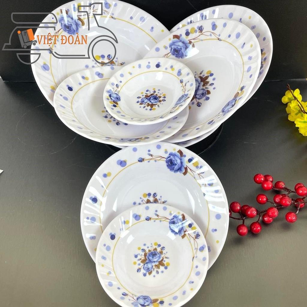 Dĩa MECA SÂU LỒNG - HÀNG VIỆT NAM CHẤT LƯỢNG CAO, hoa văn sang trọng NHIỀU SIZE , MÀU XANH