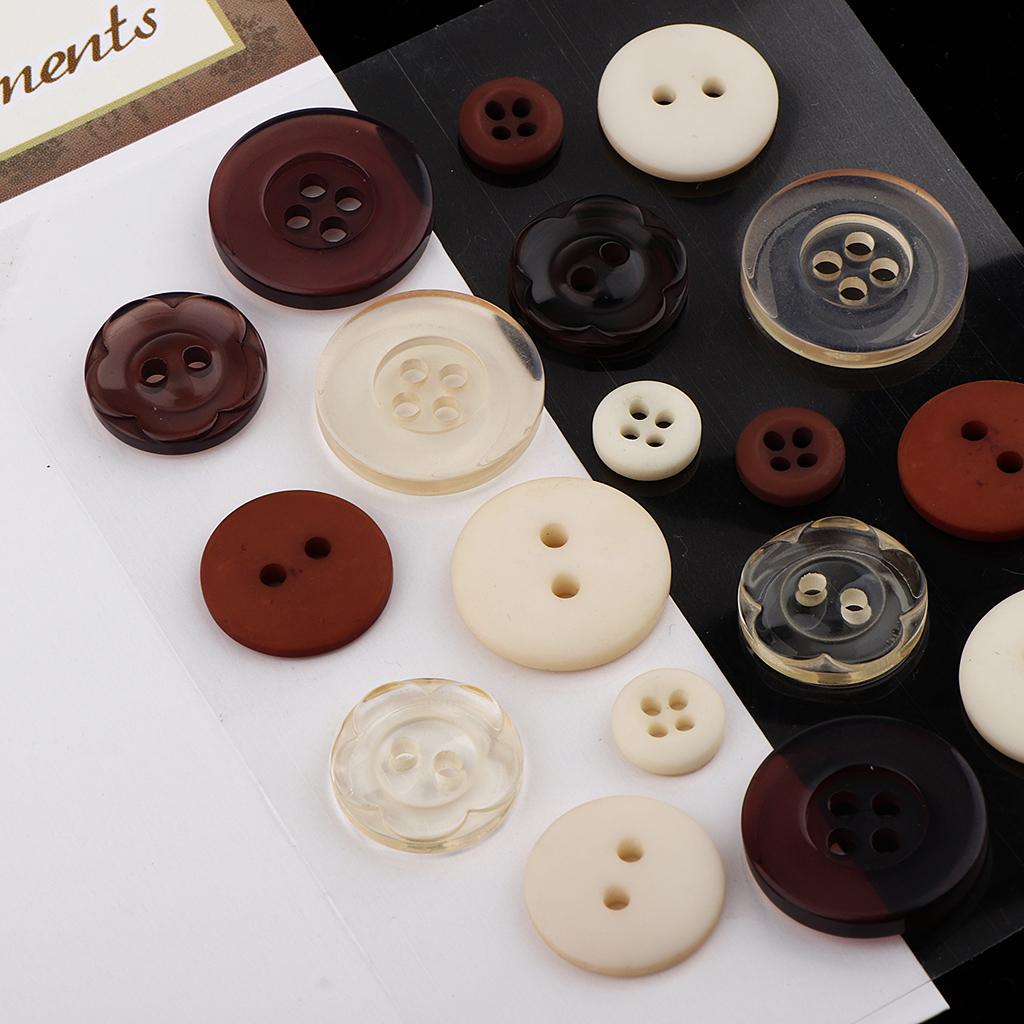 18x self adhesive assorted resin fastener button for DIY craft
