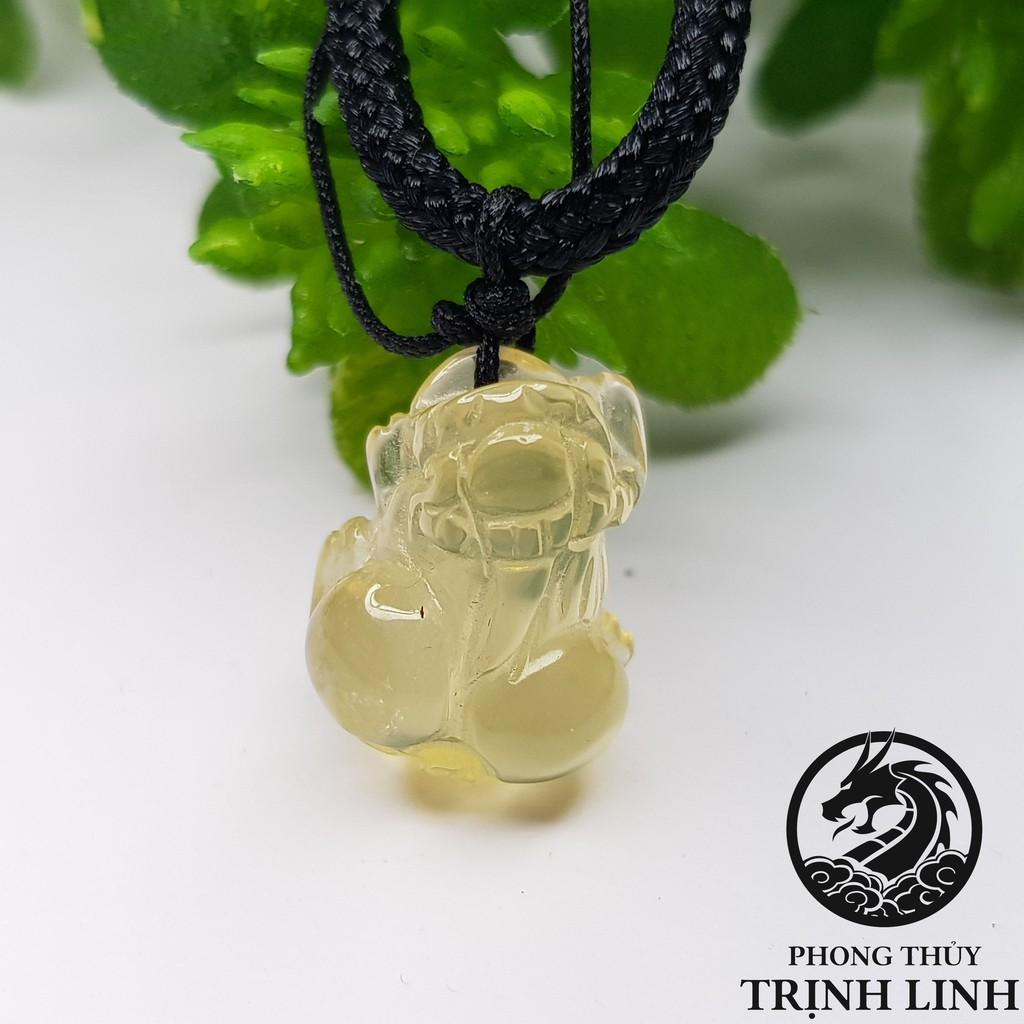 VÒNG CỔ TỲ HƯU NỞ HẬU VÀNG TRONG SUỐT 2CM