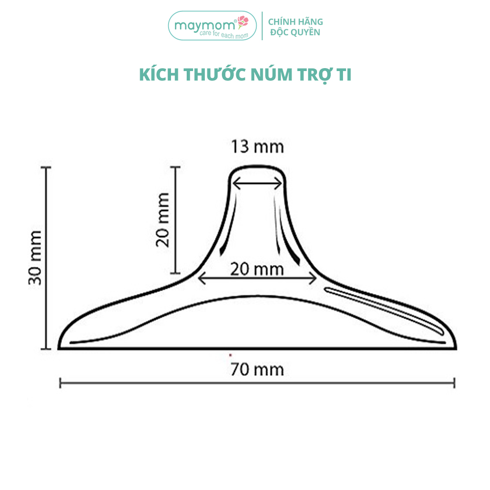 Núm Trợ Ti Maymom, Chất Liệu Silicone Siêu Mềm, Giúp Mẹ Cho Bú Dễ Dàng Hơn, Dùng Được Cho Trẻ Sơ Sinh và Em Bé