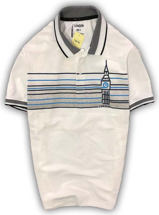 Áo Thun Nam Ngắn Tay Cổ Bẻ Họa Tiết Ngang Ngực Lịch Lãm Bắt Mắt - LZPS130