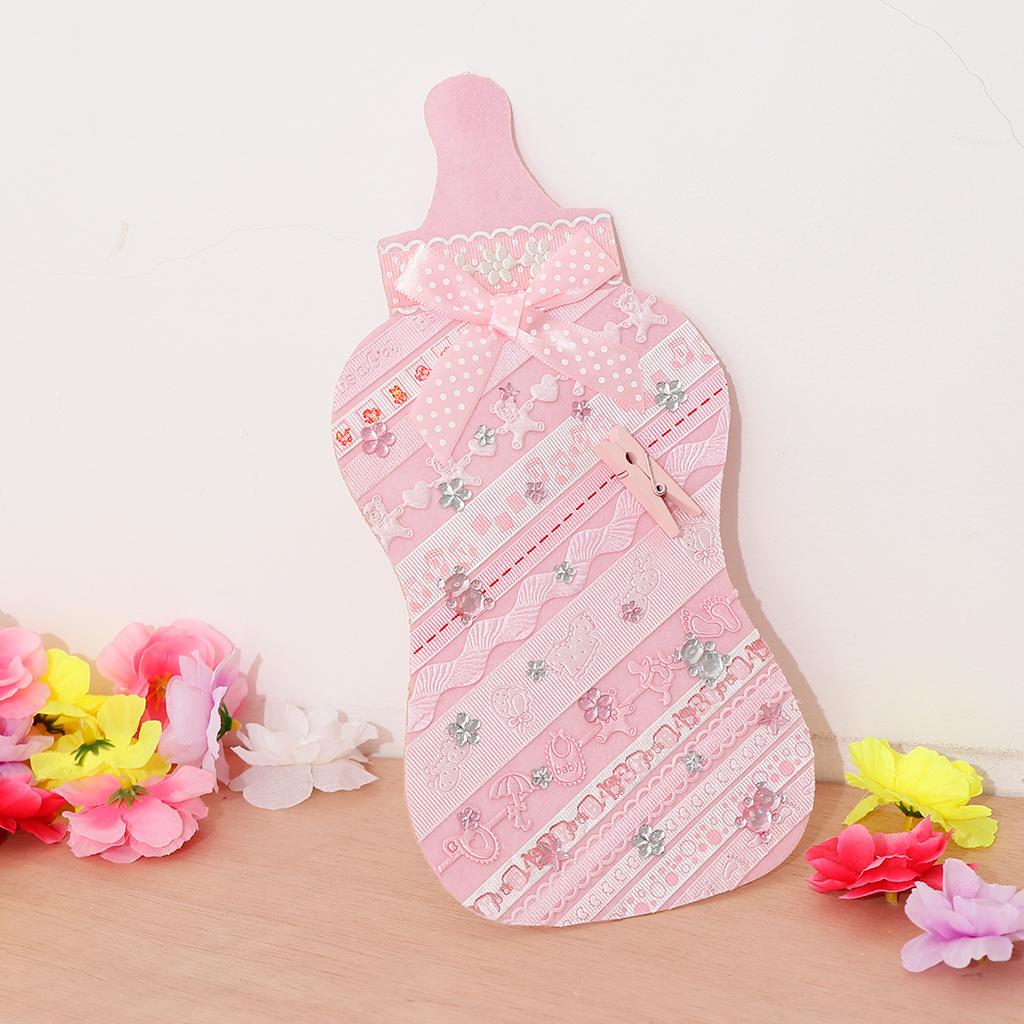 Lovely Fabric Milk Bottle Birthday Party Baby Shower Hanging Decoration Pink