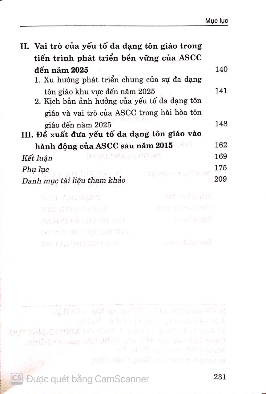 Đa dạng tôn giáo với tiến trình xây dựng cộng đồng văn hóa – xã hội ASEAN (ASCC) (Sách tham khảo)