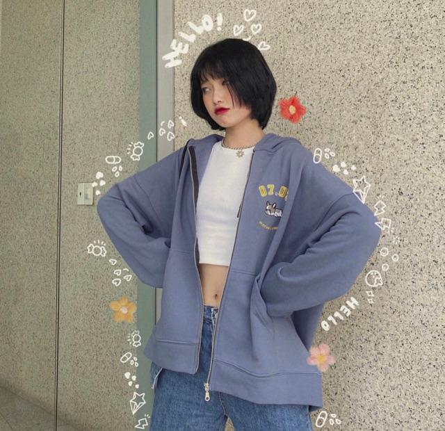 Áo Khoác Nỉ Bông Hoodie Puppy Lazy Unisex