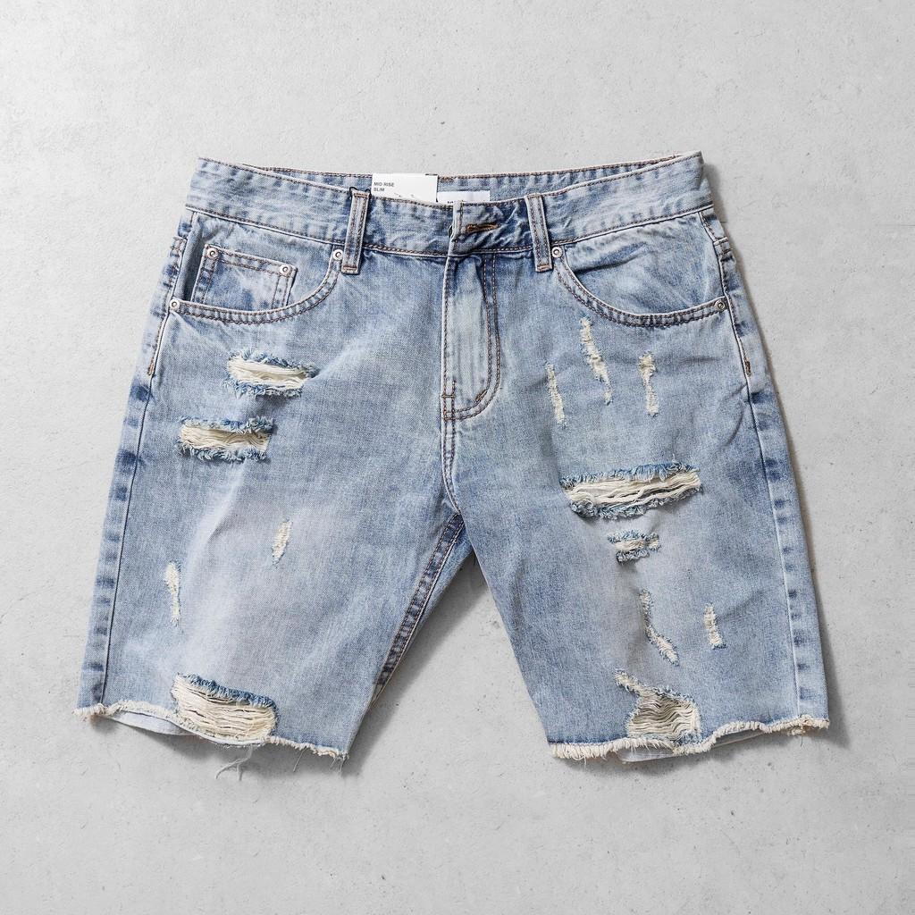 Quần Short Jean Nam Ngắn , Quần Bò Lửng Nam Co Giãn Siêu Chất OBOK Fashion QSN25