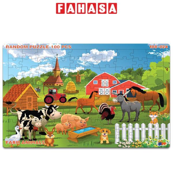 Tranh Xếp Hình A3 100 Mảnh Ghép - Farm Animals - Minh Châu 100-024