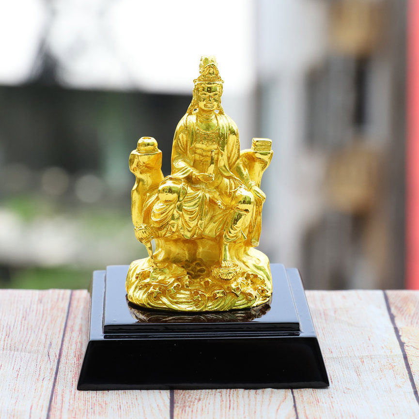 Tượng Phật Bà Quan Thái Âm Bồ Tát mạ vàng - quà tặng độc đáo, cầu bình an, sức khỏe, phúc lộc cho gia đình.