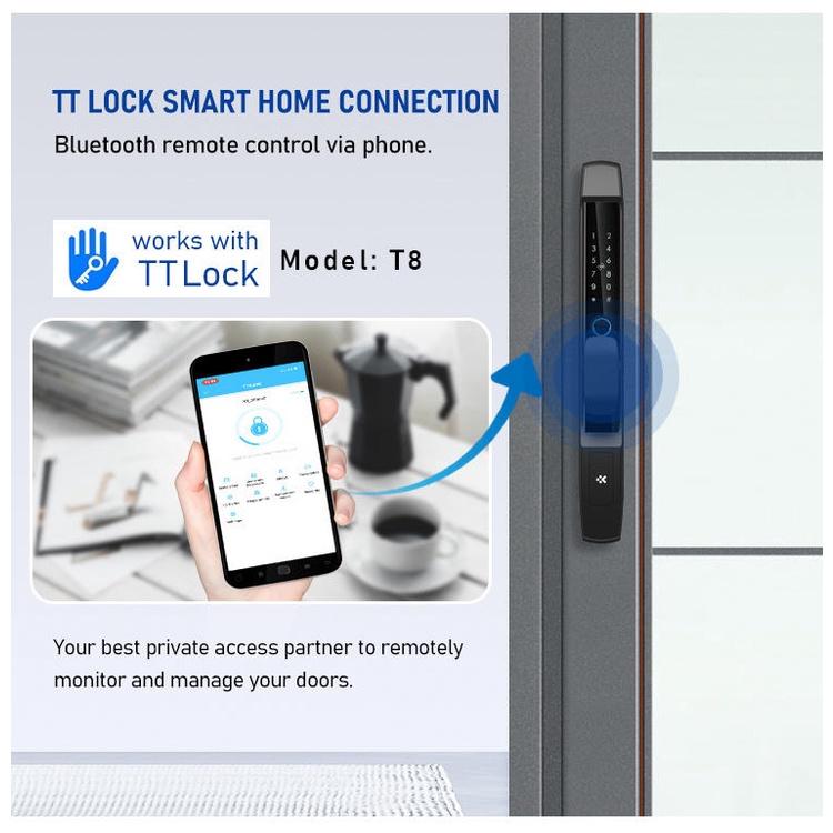 Khóa vân tay cao cấp quản lý qua App TTLock, chống nước, Wifi (tùy chọn), cửa sắt, nhôm, gỗ