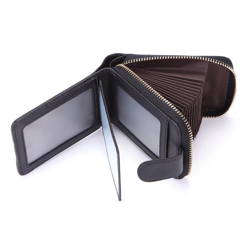 Ví nam Nữ da bò cao cấp phong cách mới, Bóp Da Nam Nữ chống từ tính RFID, Nhiều ngăn đựng thẻ tín dụng