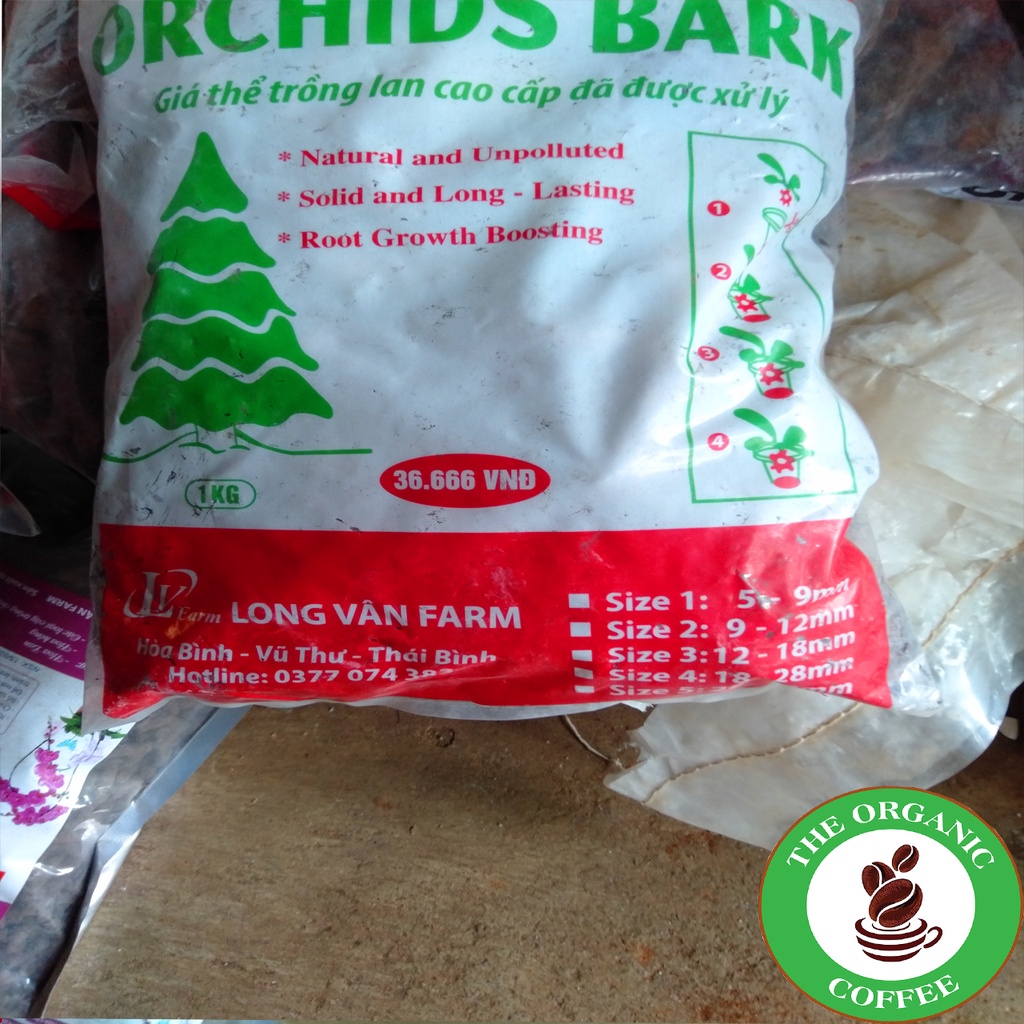 Vỏ thông các size lớn dành cho kiểng lá, gói 1kg