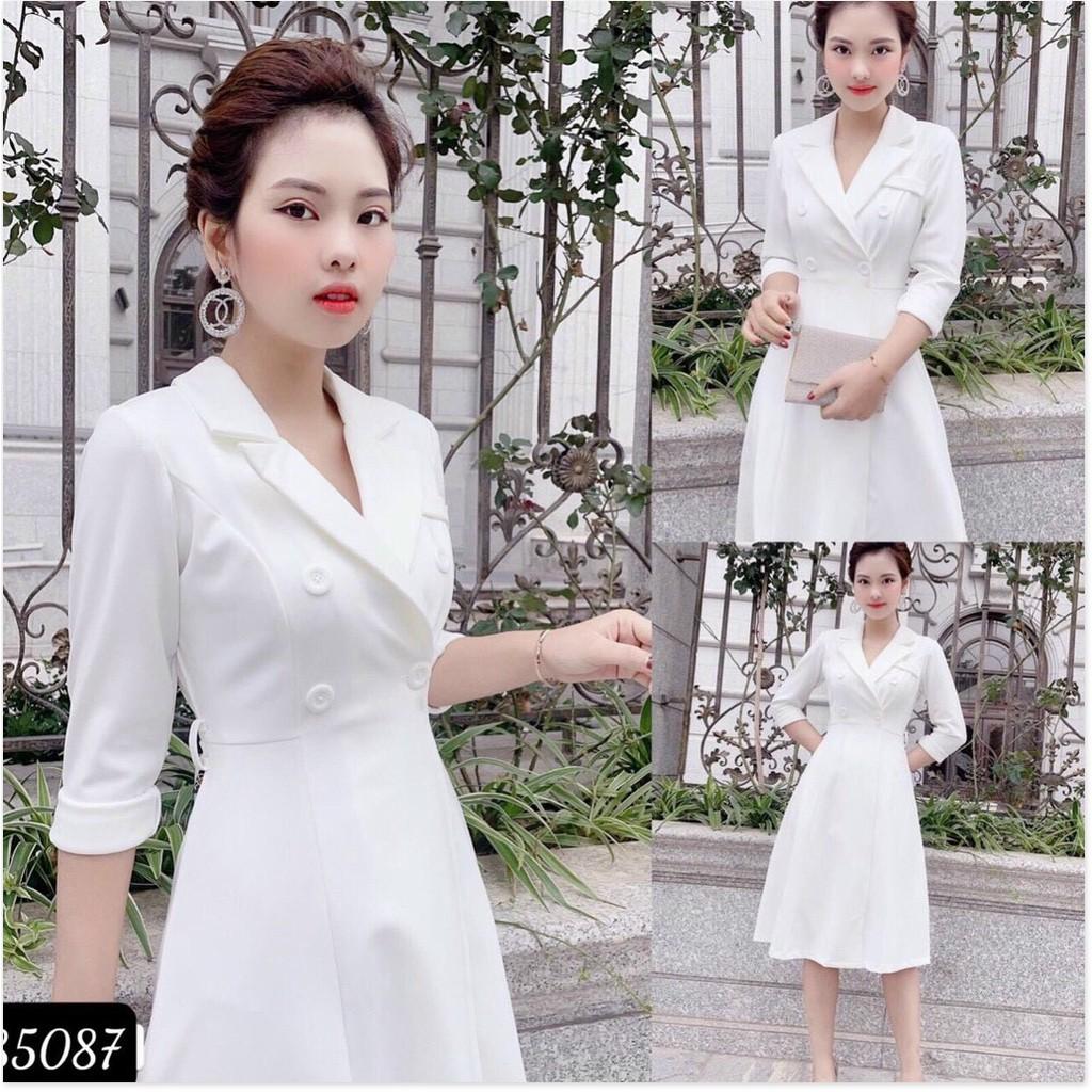 ĐẦM TRẮNG VINTAGE SANG CHẢNH,THIẾT KẾ HỌA TIẾT TRƠN NHƯNG KHÔNG KÉM PHẦN SANG TRỌNG THỜI TRANG KME.STORE