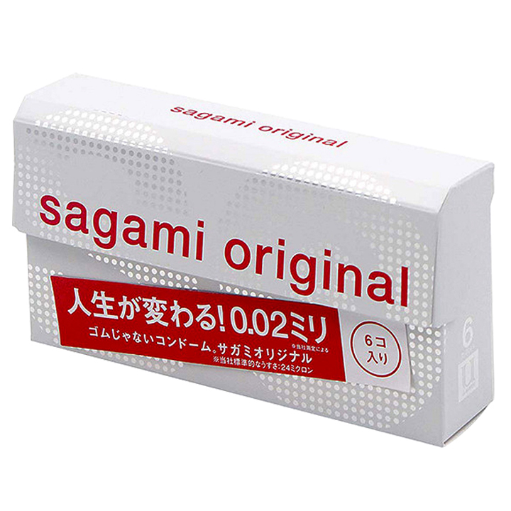 Bao cao Su Sagami Original Siêu Mỏng 0,02 mm Hộp 6 Chiếc Nhật Bản