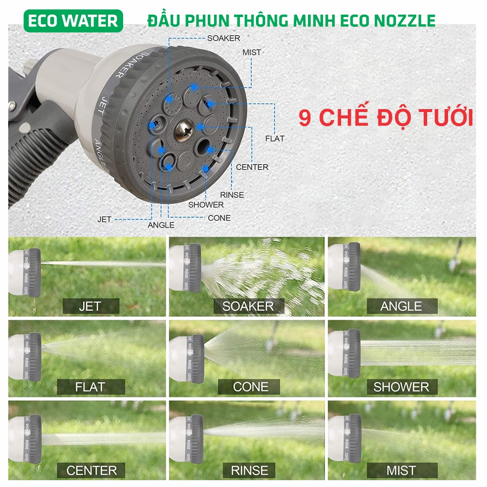 BỘ VÒI TƯỚI TỰ ĐỘNG THU DÂY -20m: Kèm đầu phun 7 cấp, tiện dụng & bền bỉ.Sang trọng - Bền Bỉ - Hiệu quả tối ưu.Tặng kèm đầu phun 9 cấp độ. Số lượng có hạn