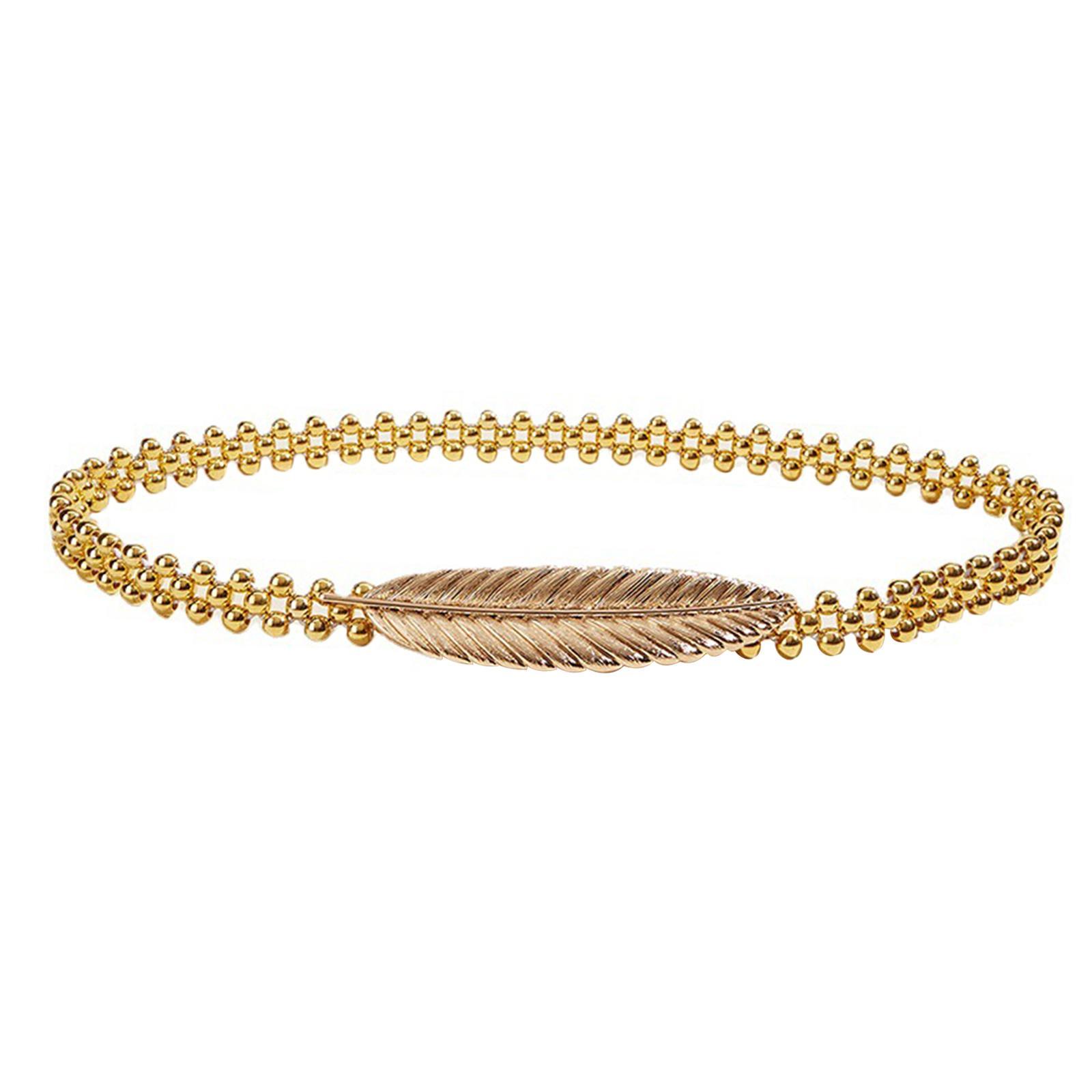 Women's Skinny Belt Metal Chain Waist Belt Elastic Wedding Bridal Belt Waist Band