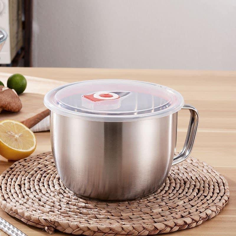 CA CHÁO, CA MÌ INOX CÓ NẮP ĐẬY, CÓ TAY CẦM TIỆN DỤNG