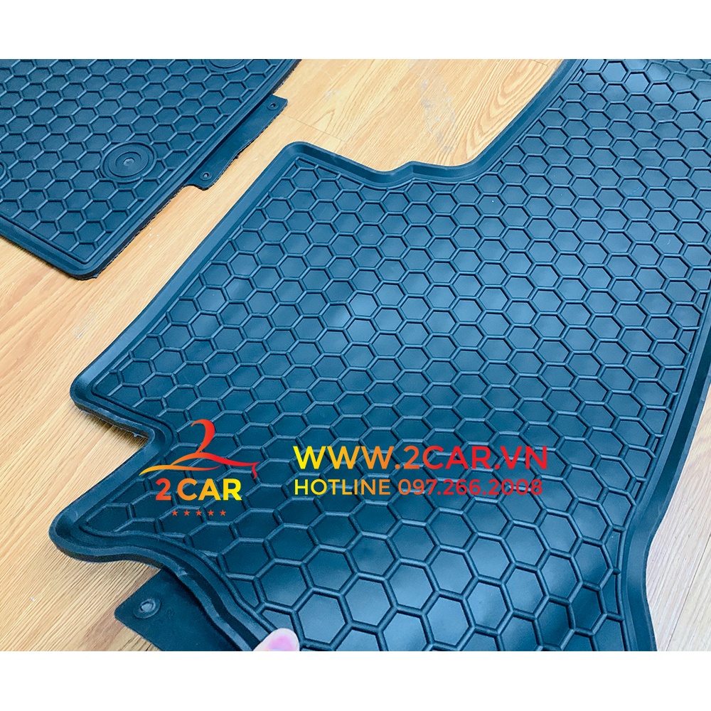 Thảm sàn, lót sàn xe Ford Ranger 2015-2021, Sàn cao su vân tổ ong cao cấp - mẫu Nissin chữ Trắng