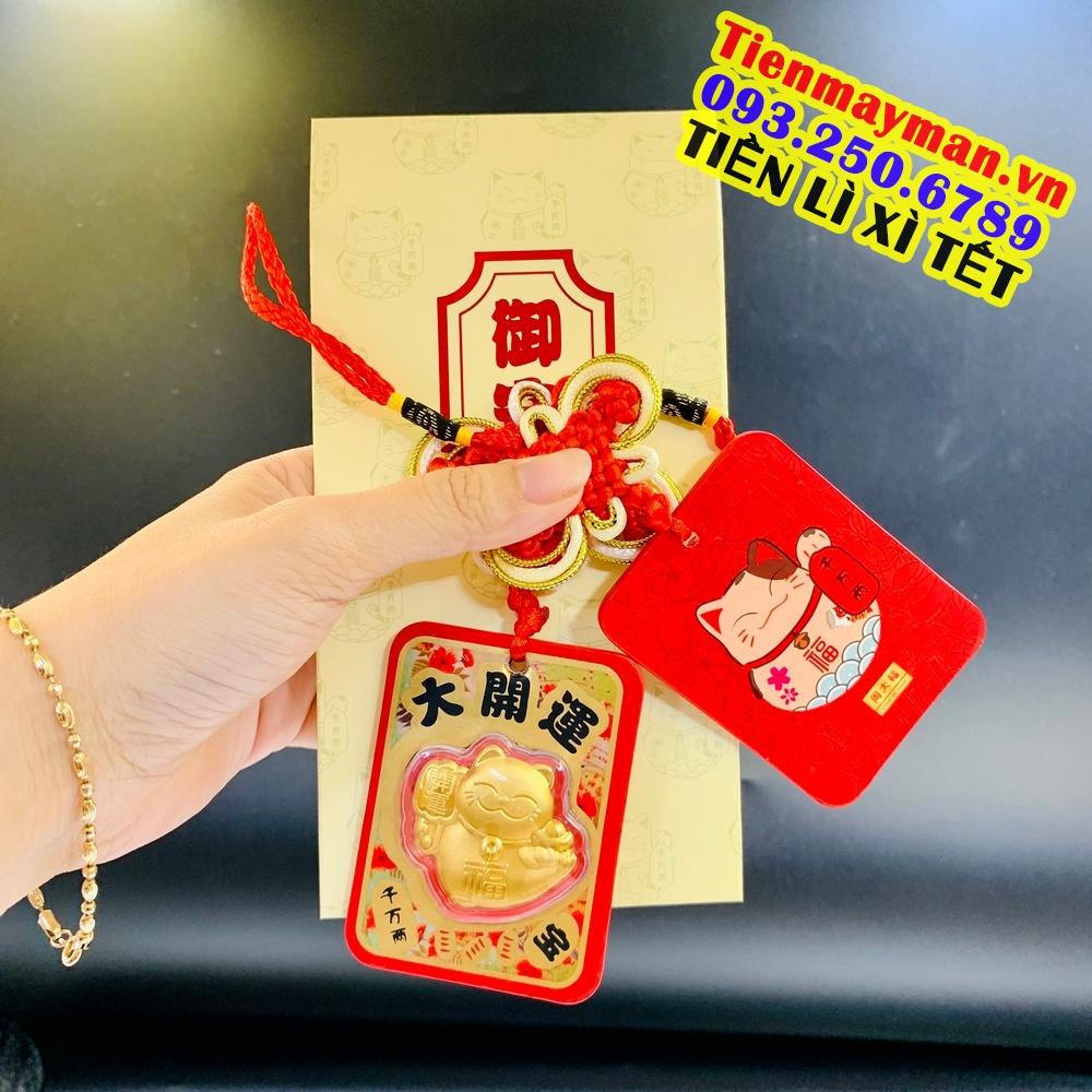 LOT 10 Bao Lì Xì Mạ Vàng Dây Treo Mèo Thần Tài Đại Cát Đại Lợi, Quà Tặng Tết 2023, Tiền lì xì tết 2023 , NELI