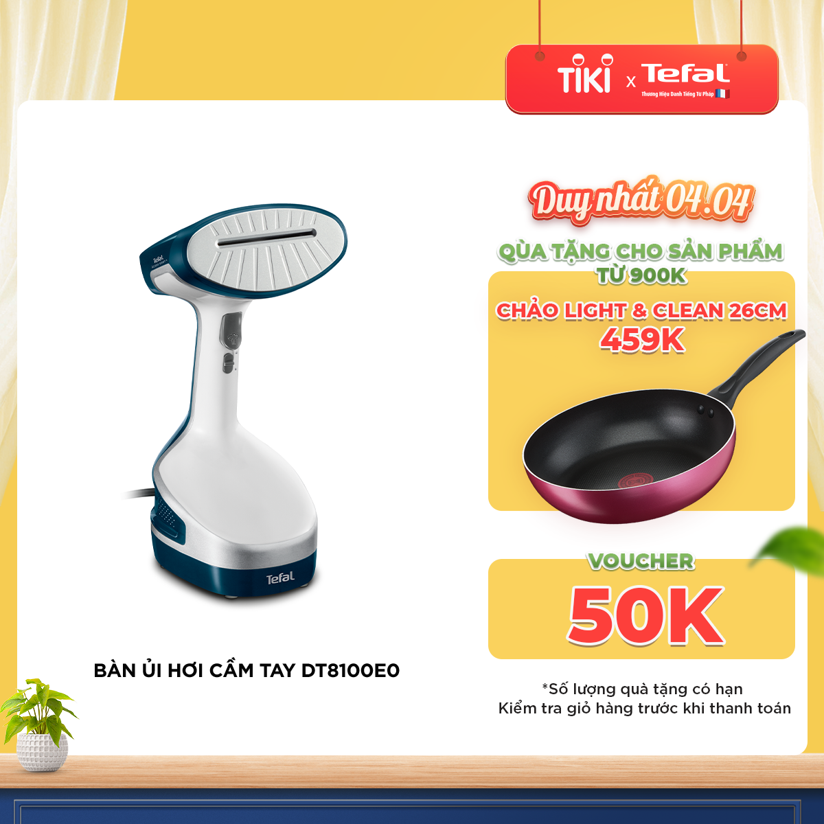 Bàn ủi hơi nước tiện lợi cầm tay Tefal DT8100E0-1600W - Hàng chính hãng