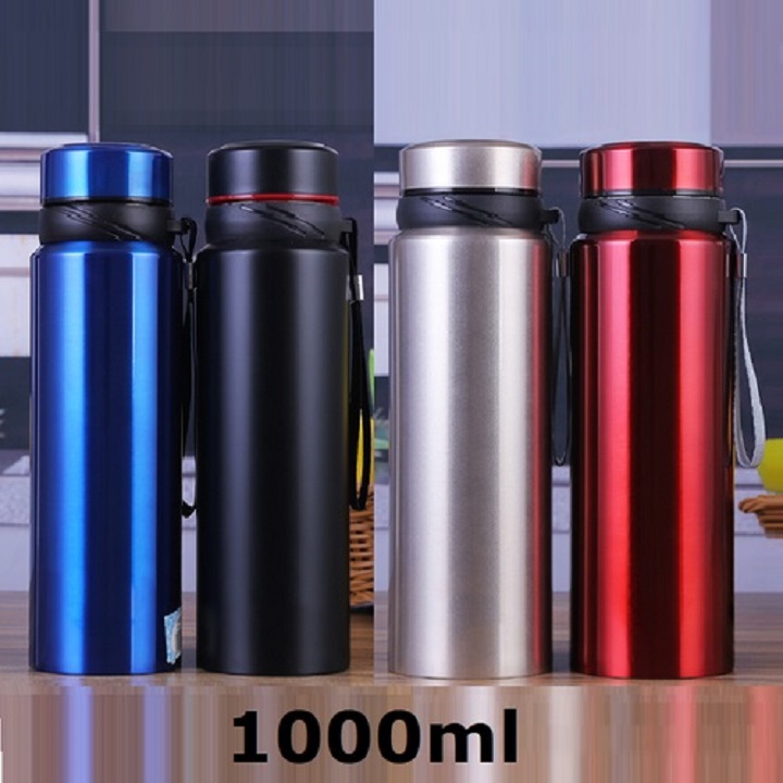 Bình Giữ Nhiệt Inox 1000ml Dày Giữ Nhiệt Tốt Có Lưới Lọc Và Dây Treo