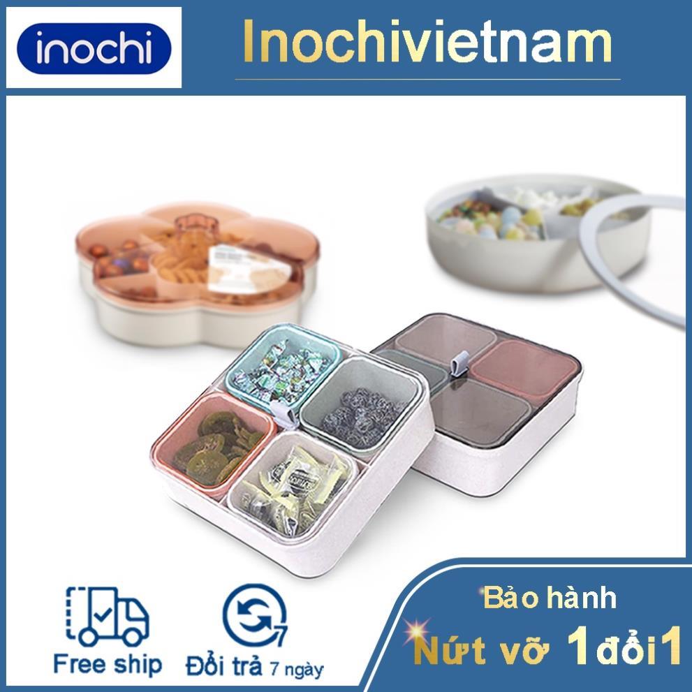 Hộp mứt tết Haru inochi cao cấp khay mứt hoa 5 cánh , tròn vuông