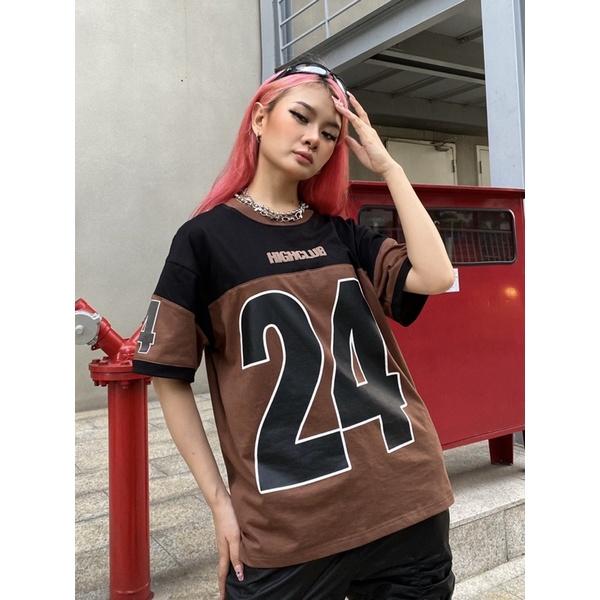 Áo Thun 24 Tay Lỡ Unisex Nam/Nữ Nâu Cổ Tròn - HIGHCLUB