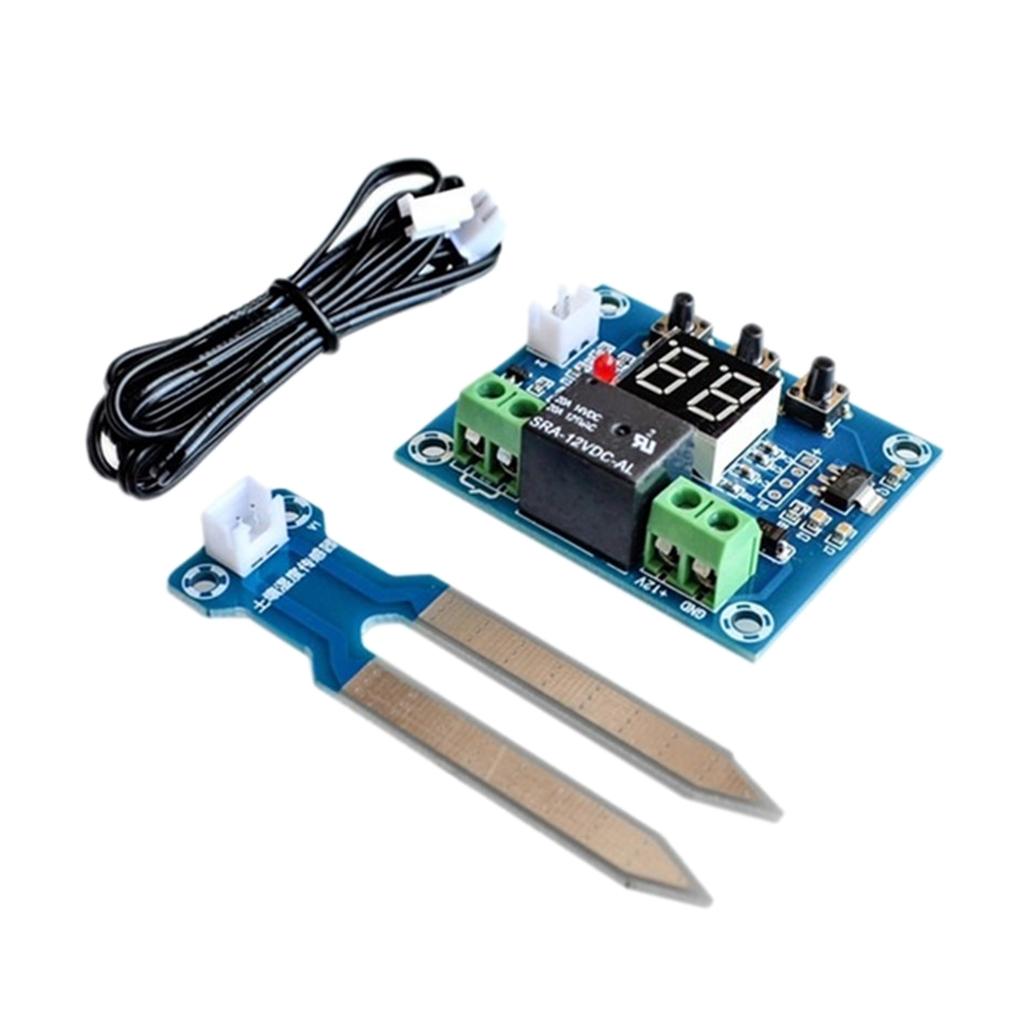 DC 12V Tưới Cây Tự Động Cảm Biến Độ Ẩm Đất Điều Khiển Module Relay