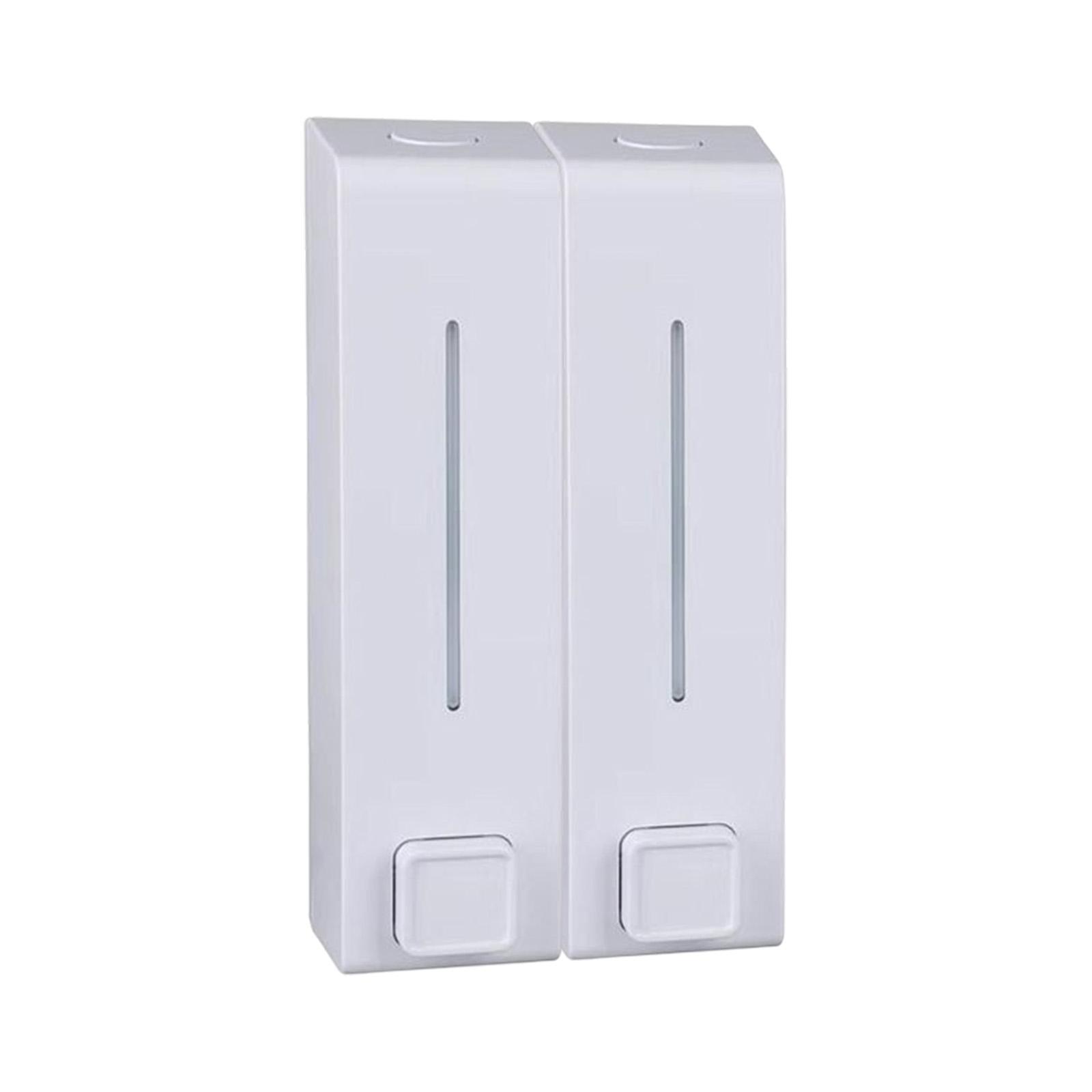 Shampoo Dispenser for Shower Wall,Wall Mounted Shower Soap Dispenser 2 Chamber,Refillable Shampoo Conditioner Pump Dispenser for Hotel Bathroom